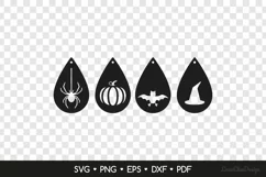 Teardrop Halloween Earrings SVG, Teardrop Jewelry Template Product Image 2