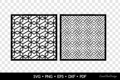 Square Decorative Panels with Abstract Geometric Pattern SVG Product Image 2