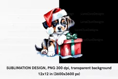 Cute Christmas Puppy PNG, Christmas Dog Sublimation Design Product Image 2