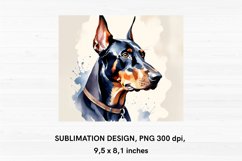 Watercolor Doberman Pinscher - MousePad Sublimation Design Product Image 2