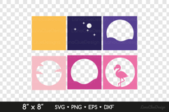 Night Flamingo 3D Shadow Box SVG, Layered Flamingo Paper Cut Product Image 2
