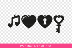 Valentine's Day Earrings SVG Laser Cut, Heart Jewelry Product Image 2
