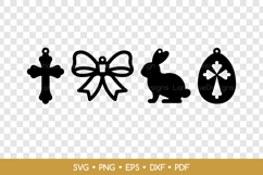 4 Easter Earrings SVG Laser Cut Files, Easter Jewelry Product Image 2