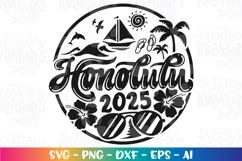Summer svg Honolulu Hawaii tropical vacation beach palm tree Product Image 2