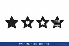 4th of July Earrings SVG for Crafters, Star Earring SVG Product Image 2