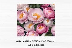 Peonies Flowers - Floral MousePad Sublimation Design PNG Product Image 2