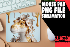 Blissful Mouse Pad Sublimation Ideas, Cute Dino Product Image 1