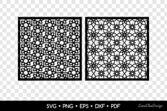2 Decorative Square Panels SVG, Laser Cut Template DXF Product Image 2