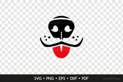 Cute Dog Mouth SVG Cut File, Dog Nose with Tongue SVG Product Image 2
