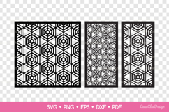 3 Panels with Geometric Pattern SVG, Laser Cut Panel DXF Product Image 2