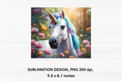Unicorn in a Blooming Garden - Mouse Pad Sublimation Design Product Image 2