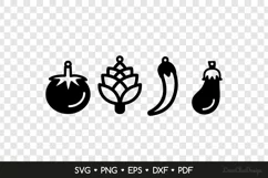 4 Vegetable Earrings SVG For Crafters, Food Jewelry Template Product Image 2