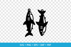 Shark Earring SVG Cut Files, Sea Animal Jewelry Template Product Image 2