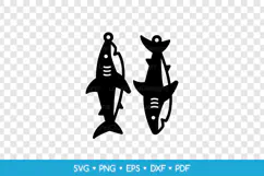 Shark Earring SVG Cut Files, Sea Animal Jewelry Template Product Image 2