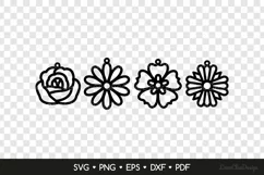 Summer Flower Earrings SVG, Floral Jewelry Template Product Image 2