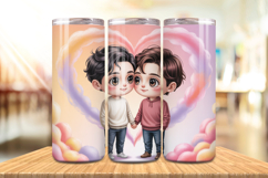 Valentine’s Day Cute Couple Love Tumbler Wrap PNG Big Bundle Product Image 3