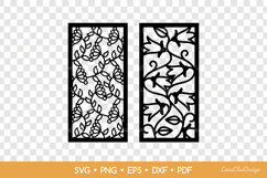 Decorative Vertical Panel with Floral Pattern SVG Laser Cut Product Image 2