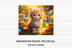 Cute Kitten in Fantasy Garden - Mouse Pad Sublimation Design Product Image 2