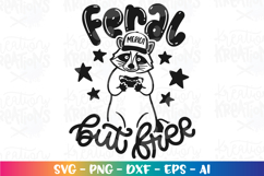 4th of July svg Feral but Gree patriotic raccoon usa Merica Product Image 2
