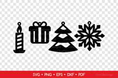 4 Christmas Earrings SVG for Crafters, Xmas Laser Cut Product Image 2