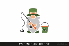 Fishing Gnome SVG Cut File, Fisherman Gnome SVG Product Image 2