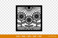 Wall Art with Sunflowers SVG, Decorative Panel Laser Cut Product Image 2