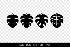 Monstera Leaf Earrings SVG, Tropical Leaves Jewelry Template Product Image 2
