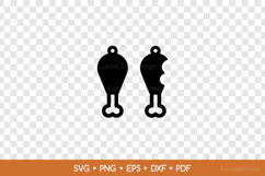 Chicken or Turkey Leg Earrings SVG, Funny Food Jewelry Product Image 2