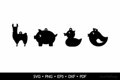Animal Earrings SVG Cut Files, Lama Earring SVG Product Image 2