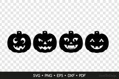 4 Halloween Pumpkin Earrings SVG, Halloween Jewelry Template Product Image 2