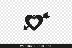 Heart with Arrow Earring SVG, Valentine's Day Jewelry Product Image 2