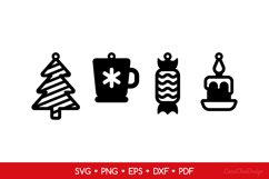 Christmas Earrings SVG for Crafters - 4 designs Product Image 2