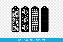 Sea Bookmarks SVG - Turtle, Fish &amp; Waves - Laser Cut Files Product Image 2