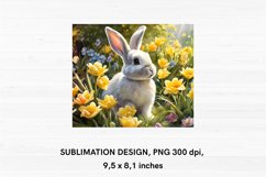 Bunny in Spring Flowers - Mouse Pad Sublimation Design Product Image 2