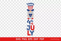 Happy 4th of July Vertical Sign SVG, Patriotic Porch Sign Product Image 2