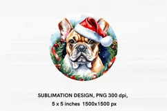 Christmas French Bulldog - Round Christmas Ornaments Design Product Image 2