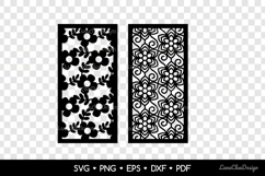 Floral Decorative Vertical Panel SVG, Laser Cut Template DXF Product Image 2