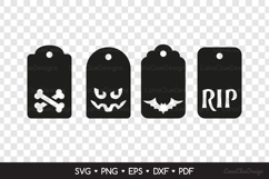 Halloween Gift Tags SVG Cut Files, Tag Papercut Template Product Image 2