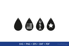 4th of July Earrings SVG For Crafters, Teardrop USA Earrings Product Image 2
