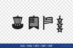 Independence Day Earrings SVG, 4th of July Earrings Template Product Image 2