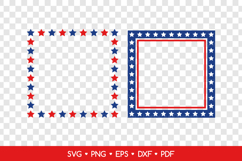 Square Patriotic Frames SVG Cut File, 4th of July Monogram Product Image 2