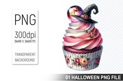 Halloween Witch Cupcake, Halloween Clipart PNG File Product Image 1