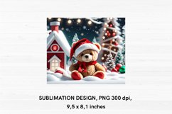 3d Christmas Bear - MousePad Sublimation Design PNG Product Image 2