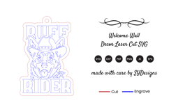 Cute Cowboy Dog Keychain Laser Cut SVG Product Image 2