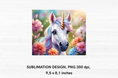Unicorn with Flowers - Mouse Pad Sublimation Design PNG Product Image 2