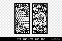 Decorative Panels with Roses Flowers SVG, Laser Cut Panel Product Image 2
