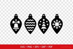 4 Christmas Earrings SVG for Crafters, Xmas Jewelry Template Product Image 2