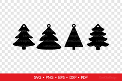 Christmas Tree Shaped Gift Tags SVG - Xmas Hang Tag Template Product Image 2
