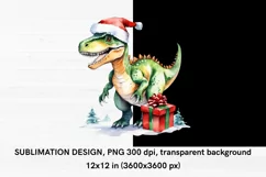Christmas Dinosaur Tyrannosaur Sublimation PNG Product Image 2