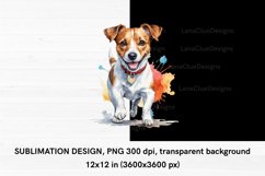 Watercolor Jack Russell Terrier Sublimation PNG Product Image 2